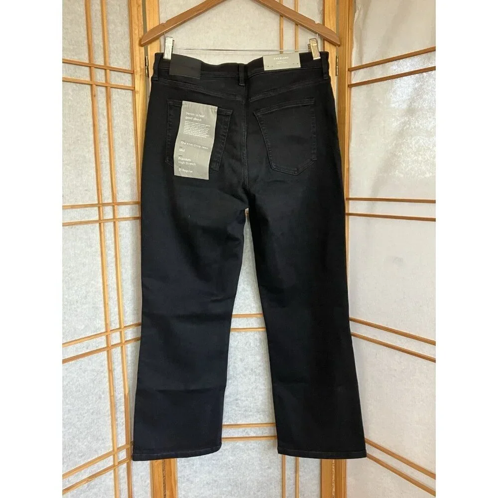 NWT Everlane Women's Black Kick Flare Denim Jeans Pant Organic Cotton MSRP $128 - Picture 11 of 15